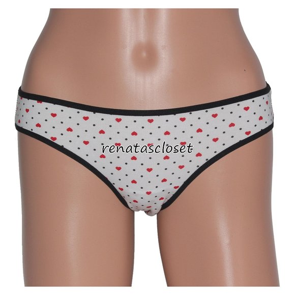 Rene Rofe Lingerie Women's Allover Hearts Cotton Spandex Bikini NWT - Picture 1 of 8